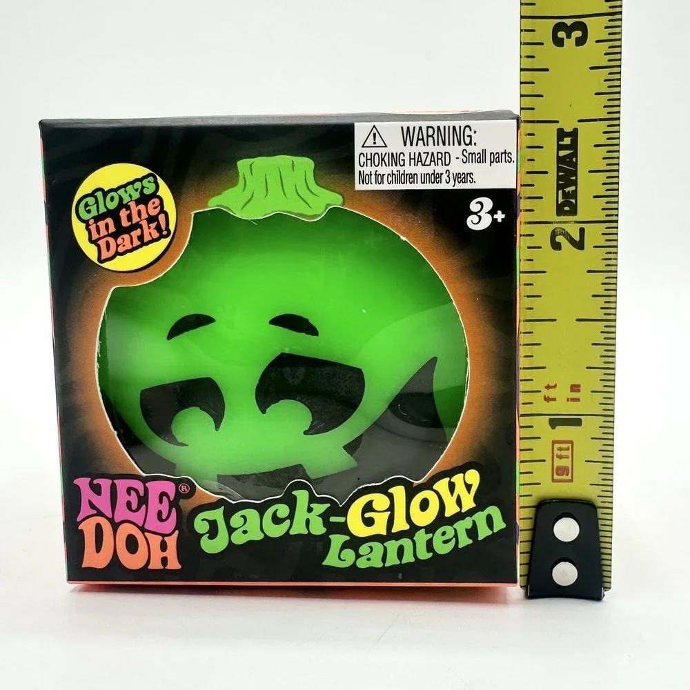 New Sealed NeeDoh Green Jack Glow Pumpkin Halloween Glow In The Dark Schylling